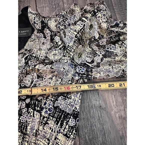 Bronx & Banco Women's Floral Print V-neck Knee-Length ruched  Dress Size Large - Picture 4 of 12